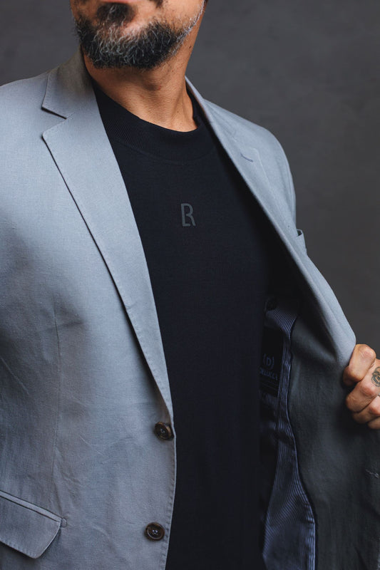 3444 - Blazer Masc. Slim Meio Forro
